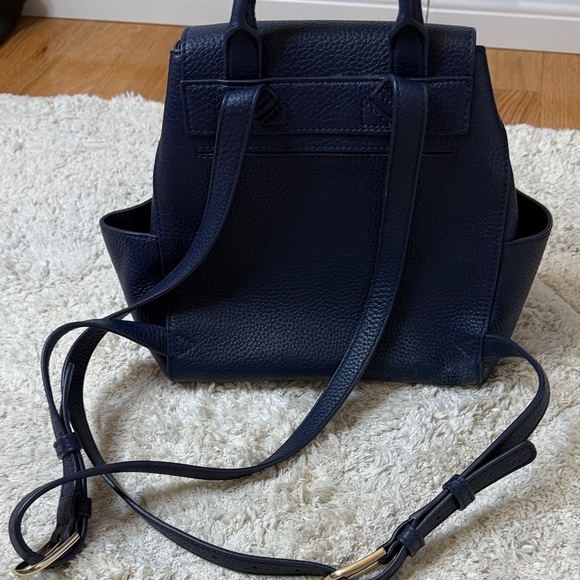 Tory Butch Mini Thea Backpack Navy Blue - Picture 5 of 10